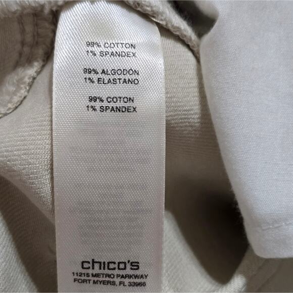 Chico's Platinum Gold Geometric Print Stretch Straight High Waist Jeans Size 6 - Picture 13 of 16